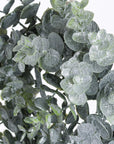 Frosted eucalyptus wreath with candle center, handcrafted winter decor for mantels or entryways by sostter at brixbailey.com