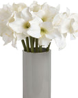 Lifelike white amaryllis artificial flowers, 2 blooms with bud, 81cm tall plastic arrangement for home decor by sostter at brixbailey.com