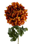 Pack of 6 x Artificial Flowers Extra Large Reflex Chrysanthemum - Orange 75cm-4