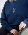 Unisex Indigo Blue Deer Sweatshirt