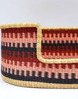 Pink, Burgundy, Navy, Woven Dog Pet Basket
