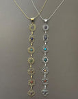 7 Chakra Energy Healing Gemstone Pendant Necklaces – Gold & Silver Finish