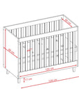 Grey Baby Cot with Adjustable Height Options