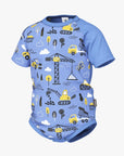 Baby Onesie Construction Print Short Sleeve