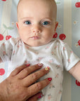 Anti-Roll Wedge Baby Changing Mat - Cherry Stripe