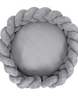 Baby Nest & Play Mat With Crib Bumper Braid - Grey
