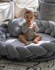 Grey Cozy Baby Nest and Play Mat with Bumper