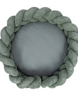 Baby Nest & Play Mat With Crib Bumper Braid - Olive Green