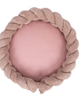 Baby Nest & Play Mat With Crib Bumper Braid - Powder Pink