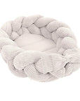 Baby Nest With Braided Bumper - Ecru