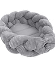 Cozy Baby Nest with Soft Grey Braided Bumper