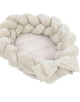 Baby Nest With Braided Bumper - Vanilla
