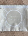 Hospital Bag Organiser Pouches - Unisex Beige Leaf Print