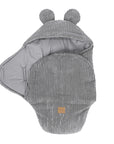 Baby Swaddle with Bear Ears – Grey