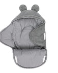 Baby Swaddle with Bear Ears – Grey