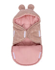 Baby Swaddle with Bear Ears – Powder Pink