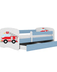 Fire Truck Bed with Storage and Safety Rail for Children