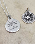 Travel Safe Compass Personalised Silver Charm