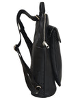 Black Leather Flap Pocket Backpack Brix and Bailey Ethical Handbag Brand