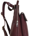 Plum Unisex Womens Leather Backpack Brix and Bailey Ethical Bag Brand