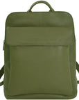 Olive Green Leather Flap Pocket Backpack Brix and Bailey Brand