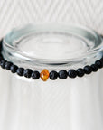 Amber and Lava Stone Bracelet for Men