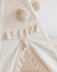 MINICAMP Boho Kids Teepee - Handmade Cotton Play Tent with Tassels for Imaginative Play by Minicamp at brixbailey.com