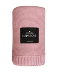 Peony pink bamboo baby blanket by Brix Bailey, soft hypoallergenic knit for stroller and crib at www.brixbailey.com
