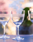 Crystal Wine Glasses with Bands Design