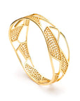 Etrusca Geometric Gold Sculptural Bangle