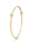 Three Stone Paraiba Onyx Stacking Bangle in 22K Gold