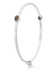 Simi Three Stone Stacking Bangle: Silver Labradorite