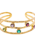 Venus Gemstone Bangle with Garnet, Peridot, Labradorite and Amethyst