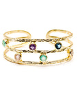 Thalia Gemstone Bangle with Rose Quartz, Amethyst, Iolite & Pariba Onyx
