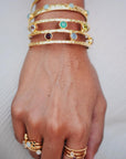 Thalia Gemstone Bangle with Rose Quartz, Amethyst, Iolite & Pariba Onyx