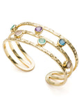 Thalia Gemstone Bangle with Rose Quartz, Amethyst, Iolite & Pariba Onyx