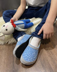 Barefoot Kids Slippers Poksa – Blue Dots