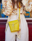 Handmade Leather Barrel Bag - Pastel Baby Blue