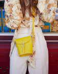 Handmade Leather Barrel Bag - Orange