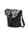 Handmade Leather Barrel Bag - Zebra