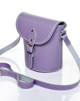 Handmade Leather Barrel Bag - Pastel Violet