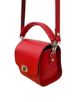 Bauble Handmade Leather Handbag - Love Hearts - Pillar Box Red