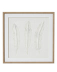 White Feather Wall Art with Champagne Beaded Frame