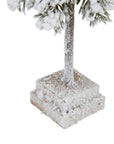 Mini Snowy Cedar Tree with Wood Block Base