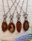 Agate Slice Necklace - Crystal Jewelry | Handmade by Blackbird & Sage
