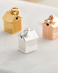 Beach Hut Personalised Silver Charm