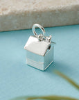 Beach Hut Personalised Silver Charm