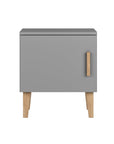 Grey Bedside Table with Push Door