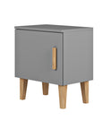 Grey Bedside Table with Push Door