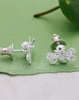 Bumble Bee Silver Stud Earrings